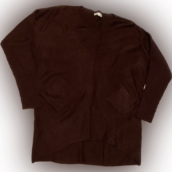 3/$15 Womens Oversized Sweater Maroon Size XS New York & Company Pockets Stretch - Picture 2 of 9